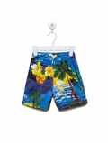 Cat & Jack Boys Blue Tropical Floral Swim Trunks - Size Estimated Age 4T AB2