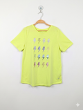 Athletic Works Girls Neon Yellow "Lightning Bolt" Graphic Tee - Size XL Estimated Age 14-16 Years AB1