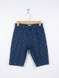 Boys Navy Blue Palm Tree Print Casual Shorts - Size Estimated Age 13 Years AB2