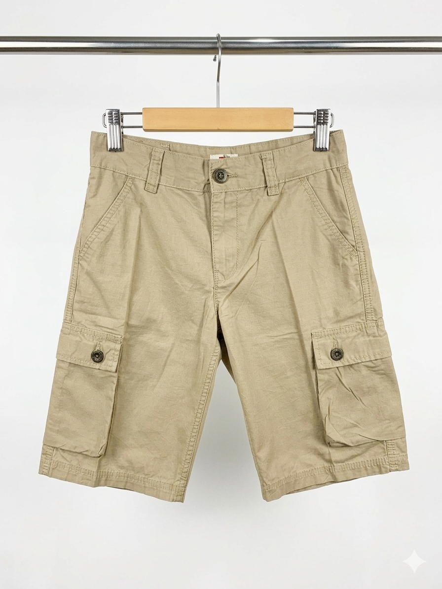 Levi's Boys Khaki Ripstop Cargo Shorts - Size Estimated Age 10-12 Years AB1
