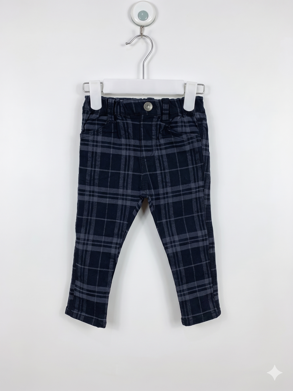 Branshes Toddler Boy Plaid Slim-Fit Check Trousers Size: 90 (Recommended for 18-24 Months) AB1