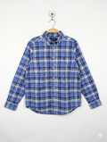 Ralph Lauren Boys Blue Plaid Button-Down Long Sleeve Shirt - Size L (14-16) AB1