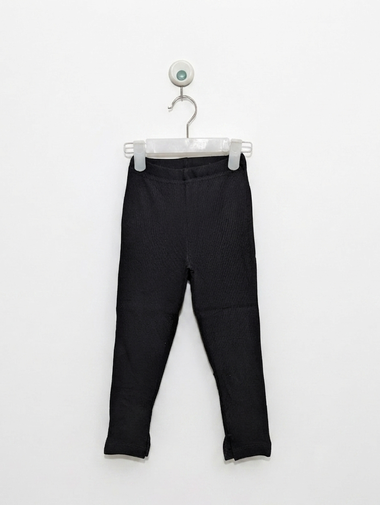 Uniqlo Girls/Boys Versatile Black Stretchy Leggings - Size 110 Estimated Age 5-6 Years AB2