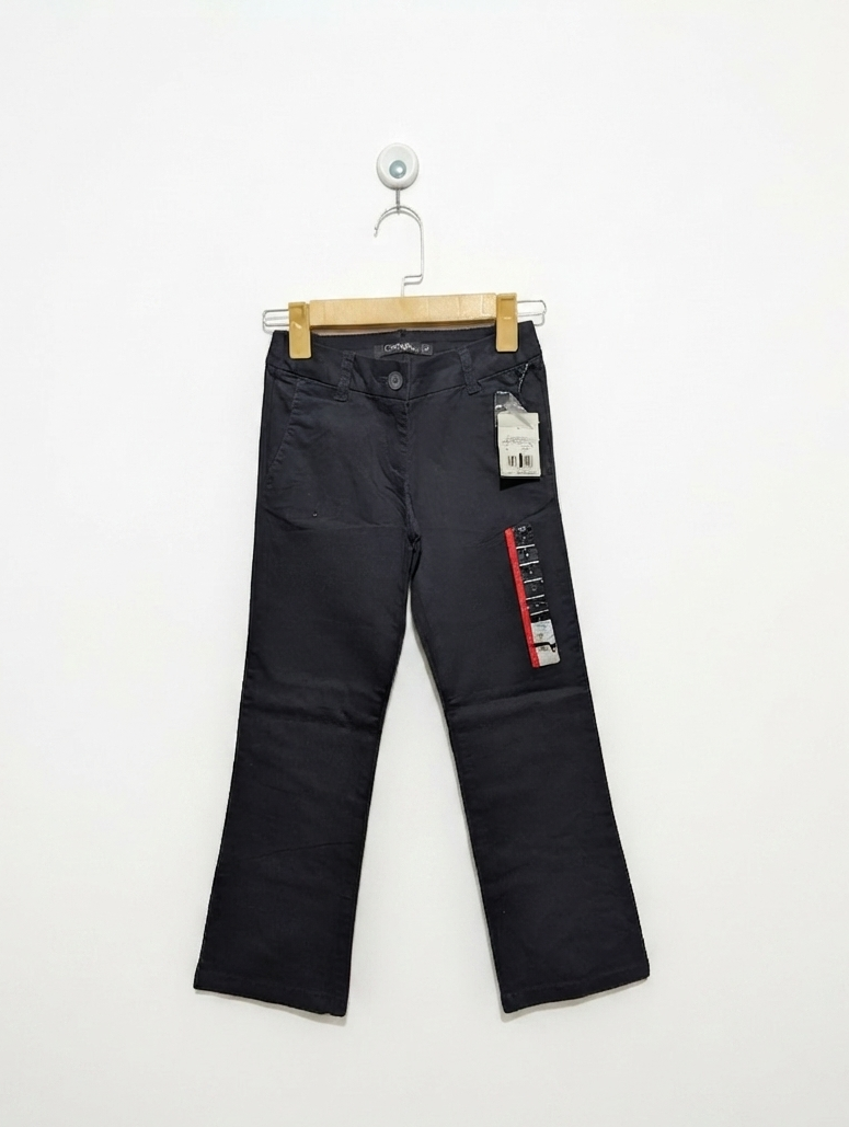 George Girls Black Classic Straight-Leg Trousers - Size 7 Estimated Age 7 Years AB2