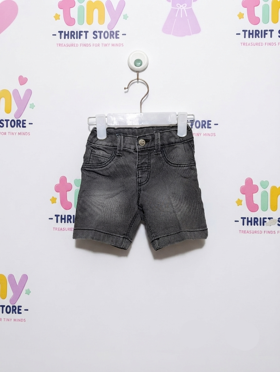 Kids Brand Boys Charcoal Grey Denim Casual Shorts - Size 80 CM Estimated Age 9-12 Months AB2