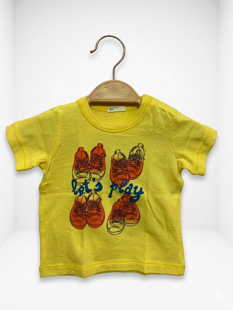 Benetton Baby Boy "Let's Play" Sneakers Graphic Tee - 1-3 Months AB1