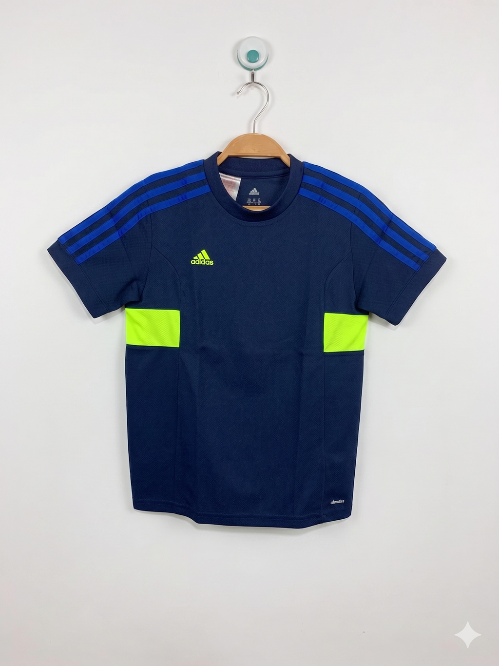 Adidas Boys Navy & Volt "Nitrocharge" Climalite Performance Soccer Tee - Size US M (10-12Y) AB1