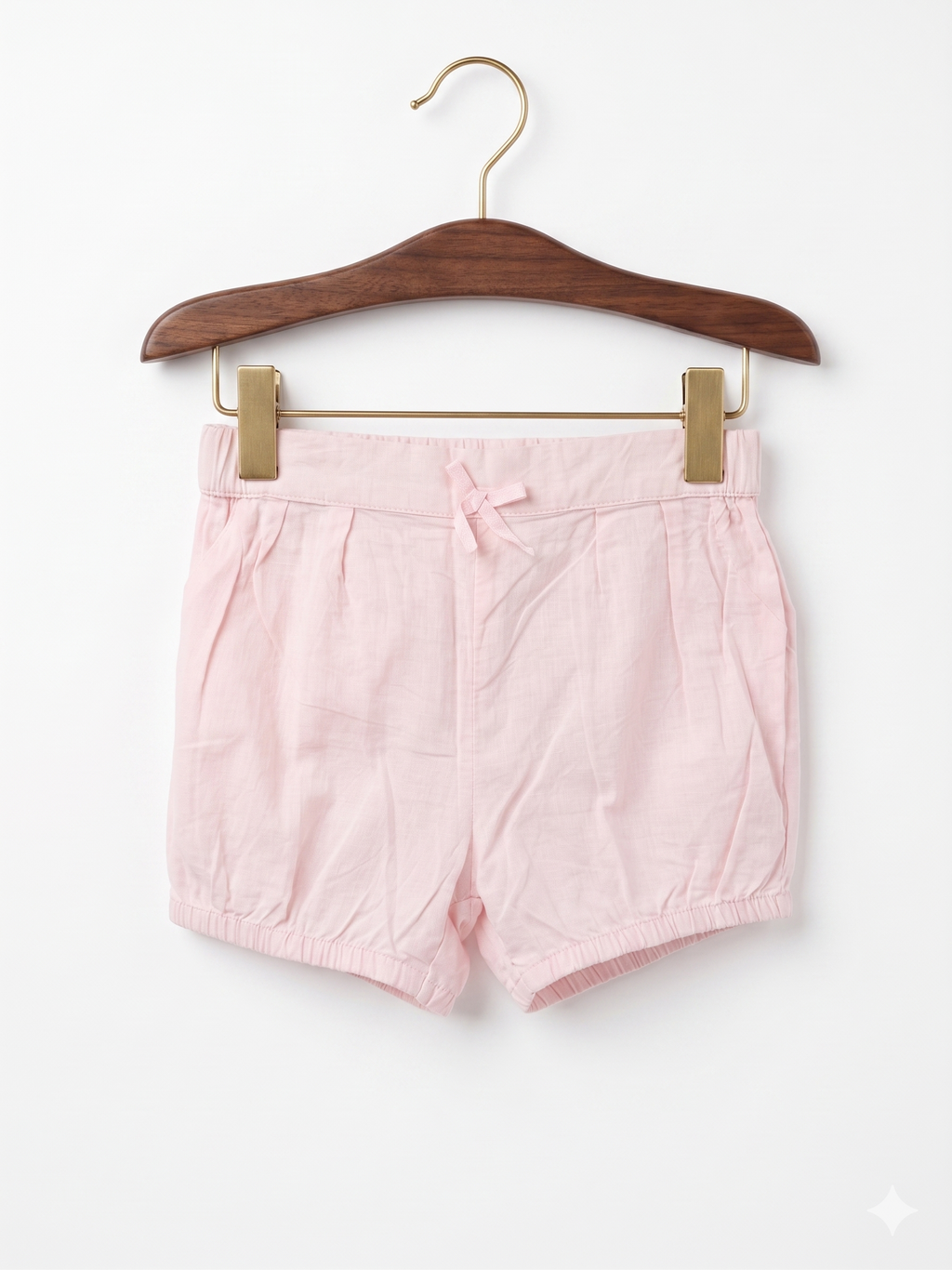 H&M Baby Girls Soft Pink Cotton Shorts (12-18 Months) - AB1
