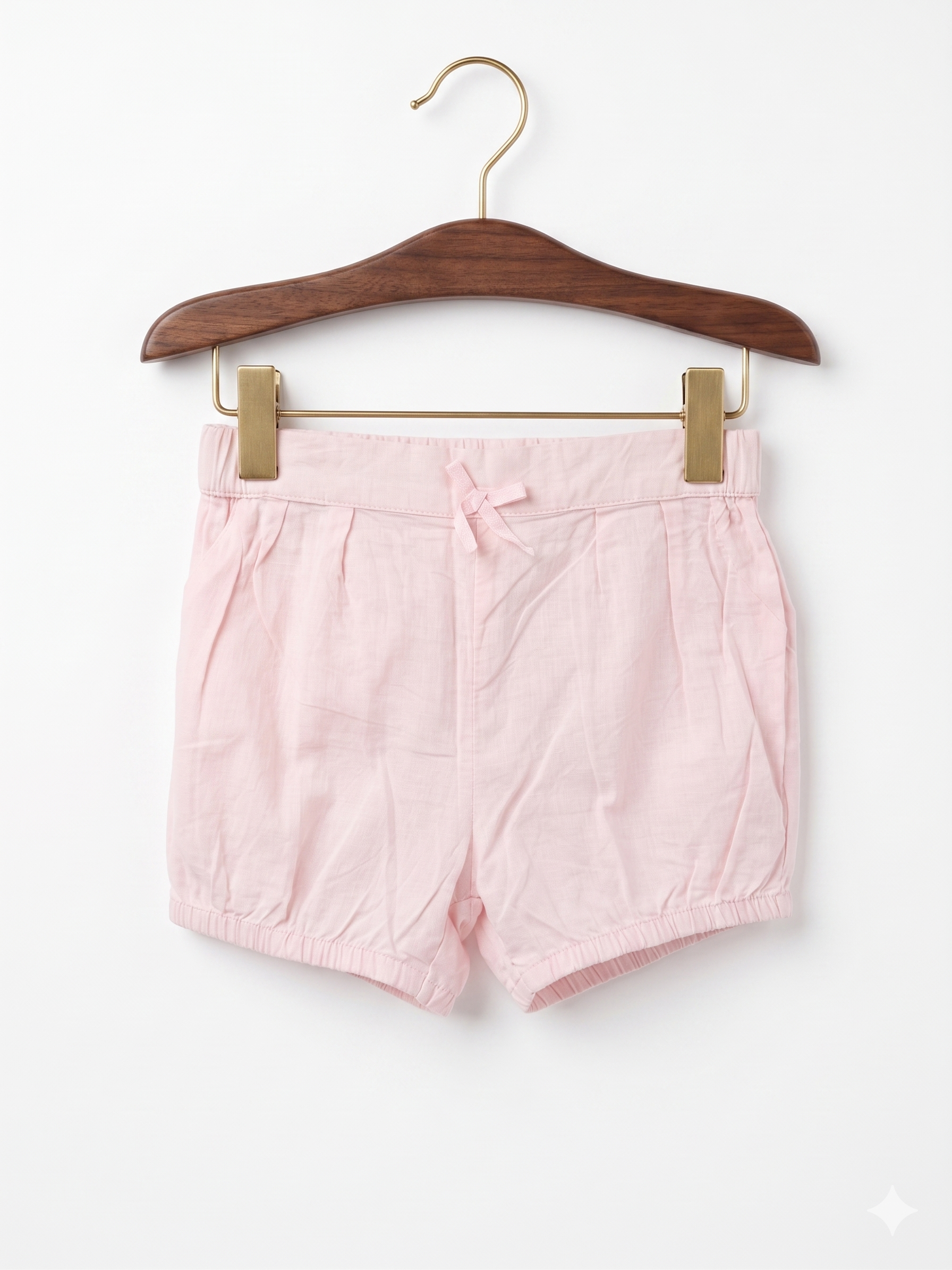 H&M Baby Girls Soft Pink Cotton Shorts (12-18 Months) - AB1