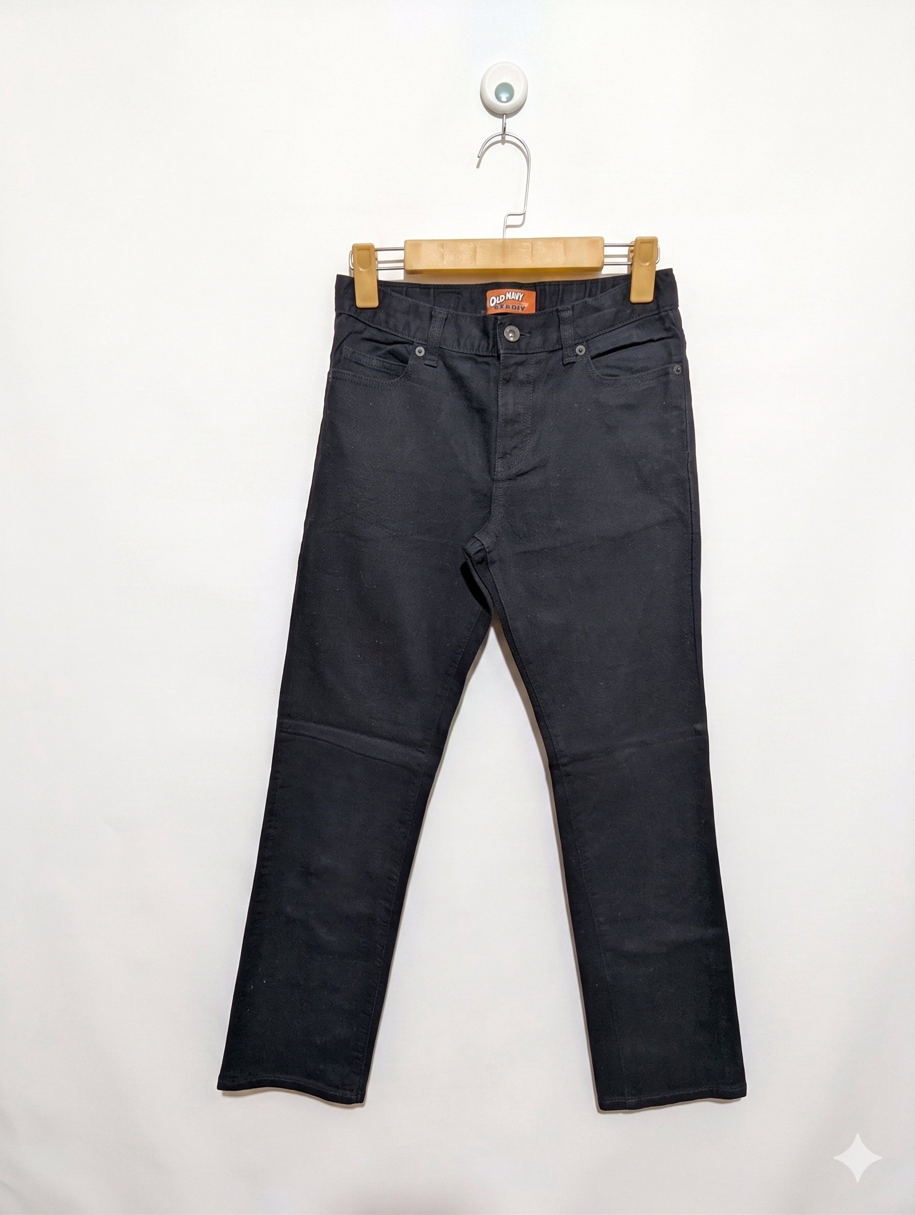 Old Navy Boys Black Skinny Adjustable Waist Denim Jeans - Size 14 Regular (Estimated Age 13-14 Years) AB1