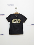 Star Wars Girls Black Sequin "Star Wars" Short Sleeve T-Shirt - Size 4A Estimated Age 4 Years AB2