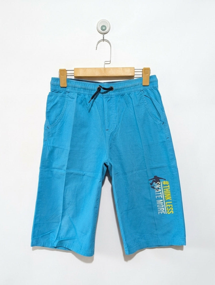 Y.F.K. Boys Bright Blue "Skate More" Active Shorts - Size 158-164 cm Estimated Age 12-14 Years AB2