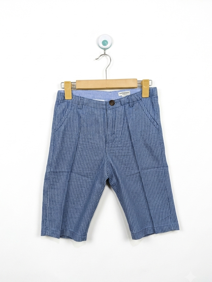 Vertbaudet Boys Blue Pinstripe Casual Shorts - Size 150 (Estimated Age 12 Years) AB2