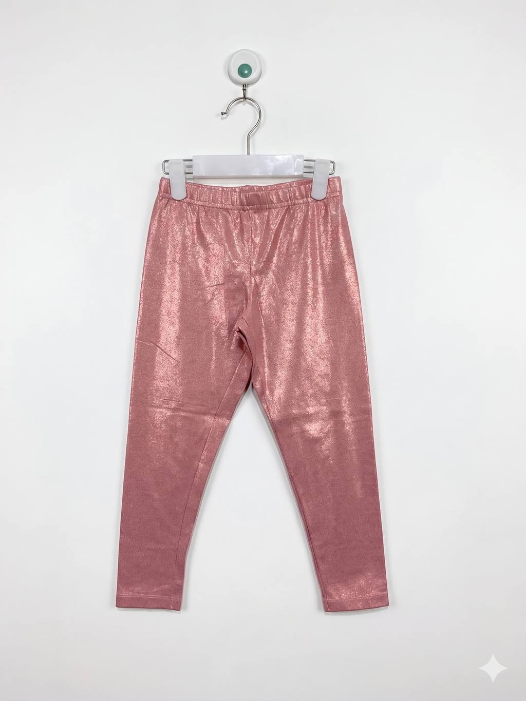 365 Kids by Garanimals Girls Shimmering "Apricot" Metallic Leggings - Size 7 Years AB1