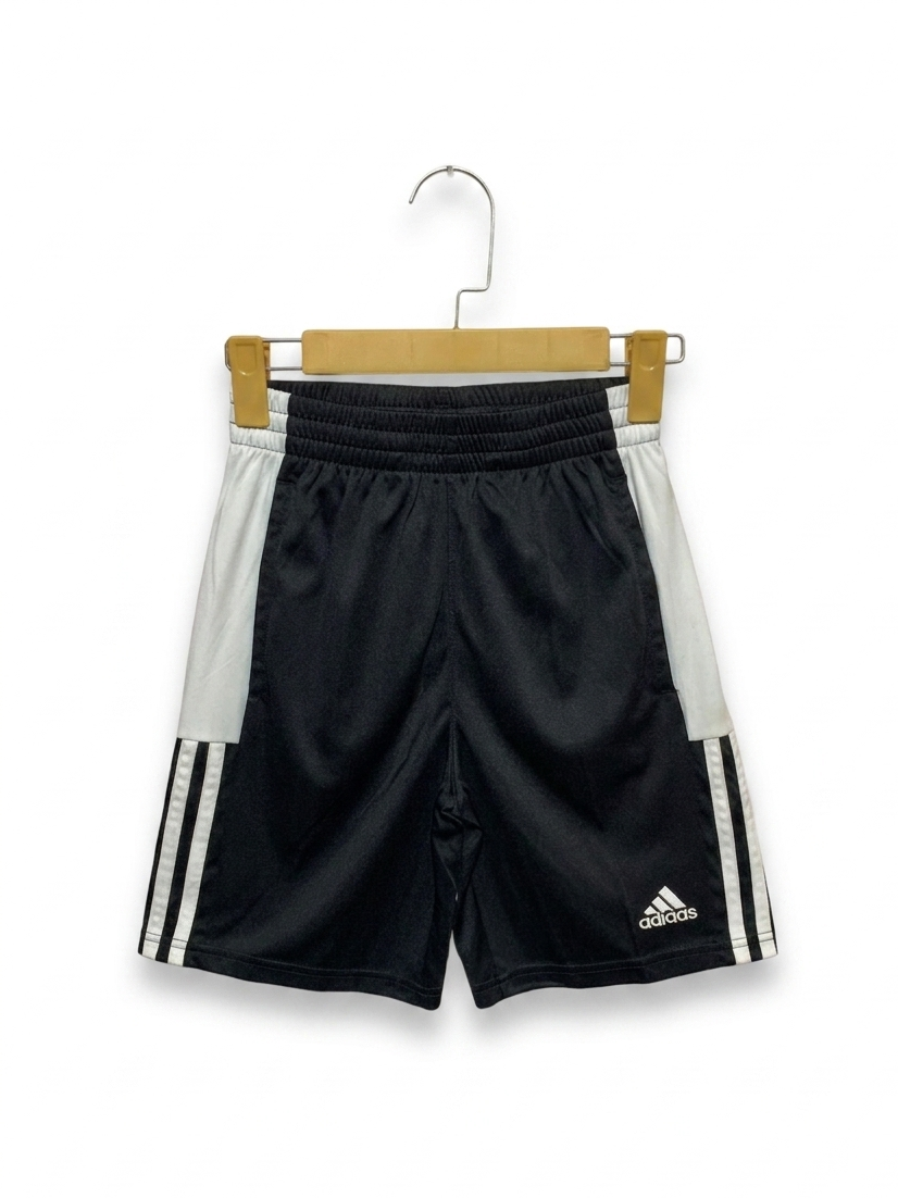 Adidas Boys Black & White Performance Athletic Shorts - Size Medium (10-12) AB1