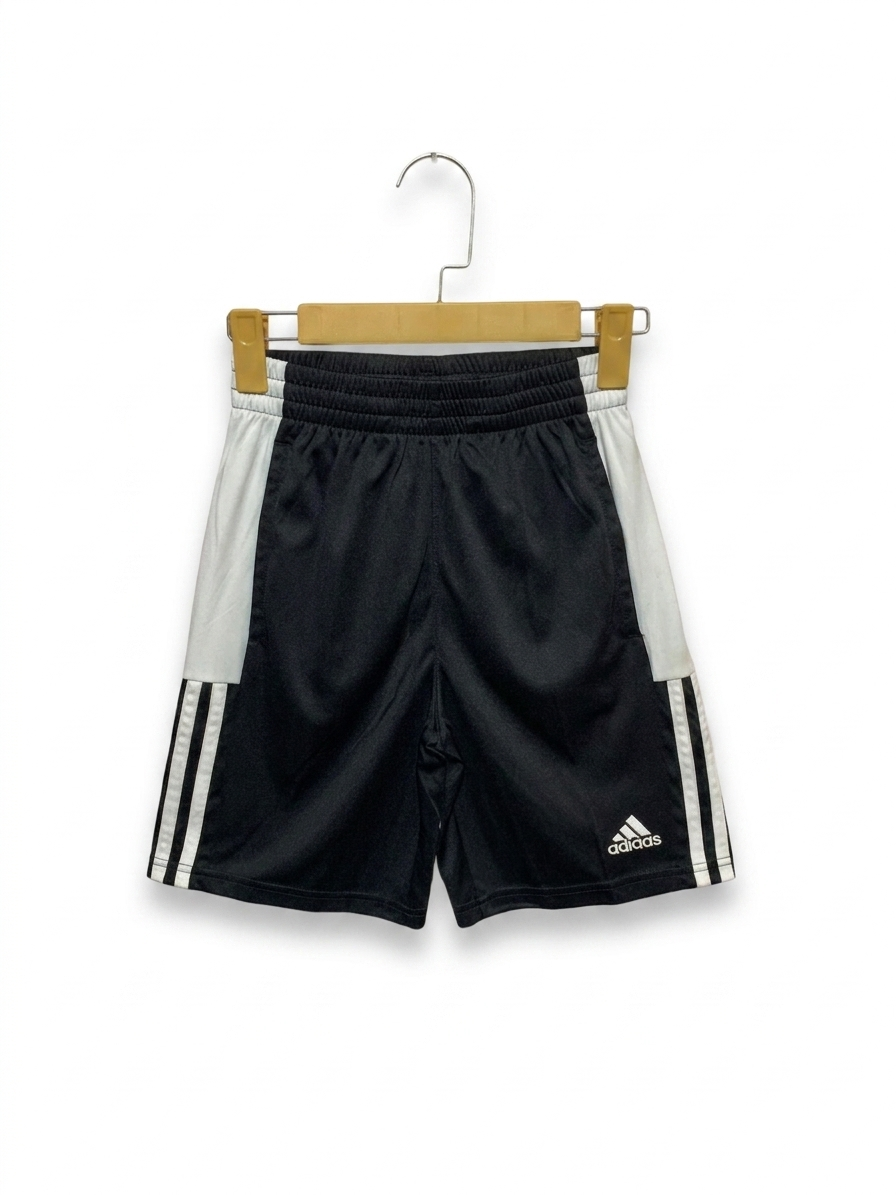 Adidas Boys Black & White Performance Athletic Shorts - Size Medium (10-12) AB1