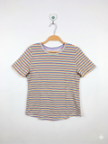 Wonder Nation Girls Vibrant Rainbow Multi-Color Striped Short Sleeve Tee - Size L (10-12) AB1