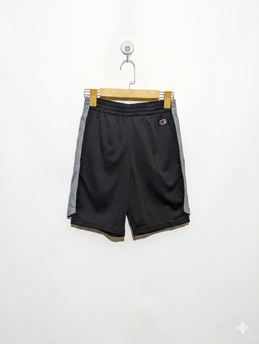 Champion Boys Black & Grey Sporty Athletic Shorts - Size Estimated Age 11-12 Years AB2