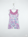 Girls Pink & Purple Mermaid Scale Gymnastics Leotard - Size 120 Estimated Age 5-6 Years AB1