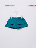 Sergent Major Girls Teal Gold-Flecked Tiered Ruffle Skirt - Size 12M Estimated Age 1 Year AB2