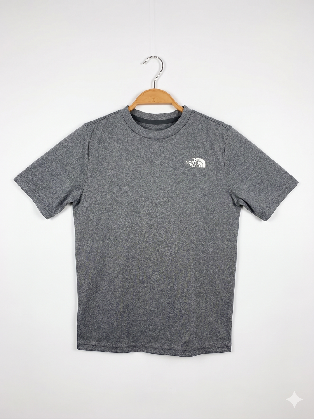 The North Face Boys Grey Heather Logo Graphic Performance Tee - Size M (10-12) AB1