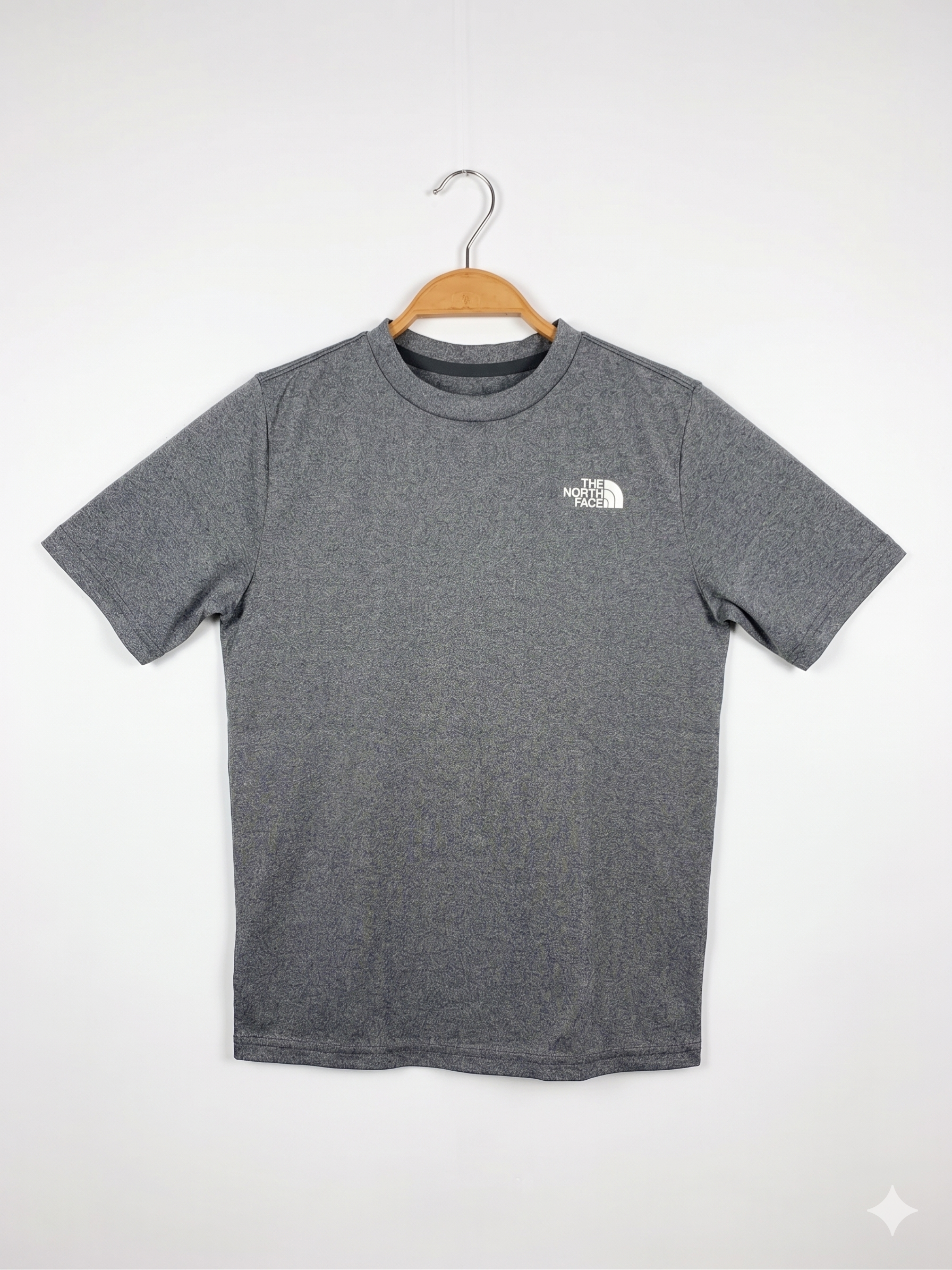 The North Face Boys Grey Heather Logo Graphic Performance Tee - Size M (10-12) AB1