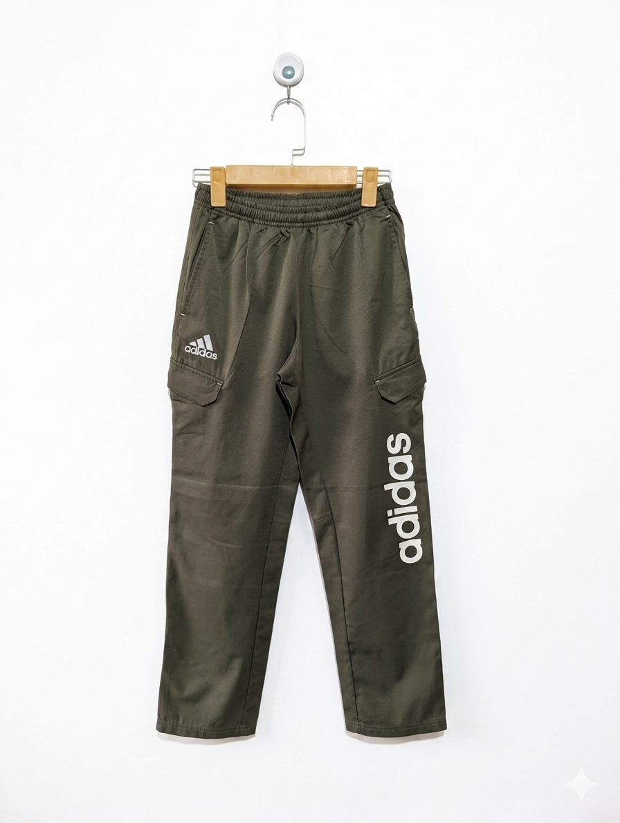 Adidas Boys Olive Green Utility Cargo Track Pants - Size 150 Estimated Age 10-12 Years AB1