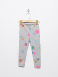 Tu Girls Grey "Multi-Star" Print Stretch Leggings - Size 6-7 Years Estimated Age 6-7 Years AB2