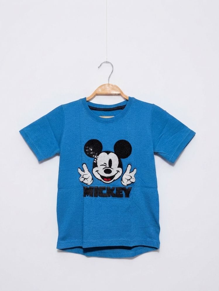 Next Boys Blue "Mickey Mouse" Graphic T-Shirt - Size 5-6 Years (Estimated Age 5-6 Years) AB2