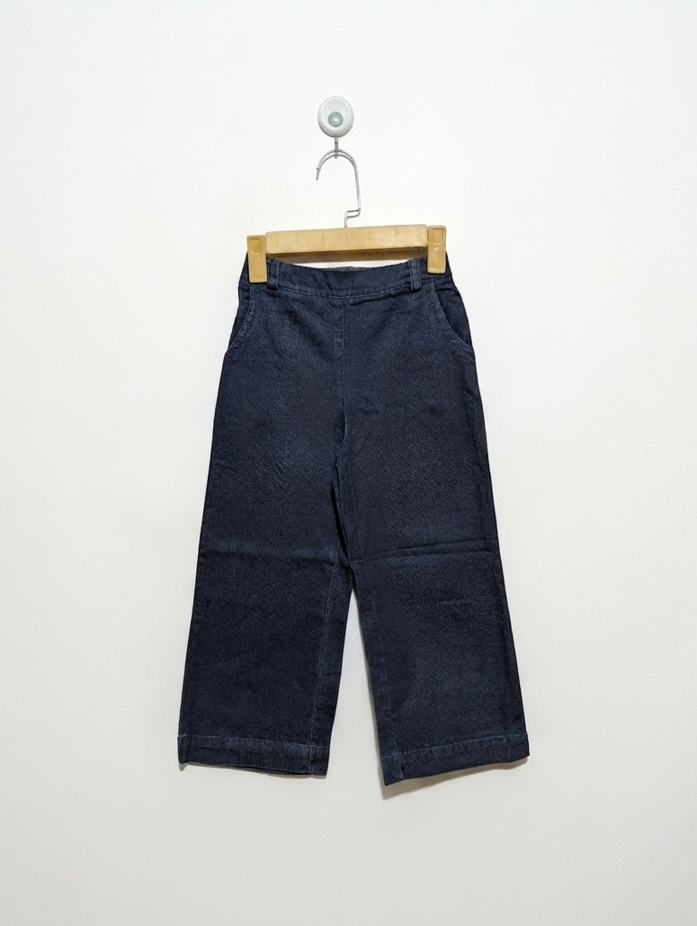Lowsub Girls Dark Wash "Wide-Leg" Denim Pants - Size 128 CM Estimated Age 7-8 Years AB2