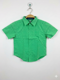 Wonder Nation Boys "Plastic Green" Wavy Stripe Short-Sleeve Button-Down Shirt - Size 6-7 (Age 6-7yrs) AB1