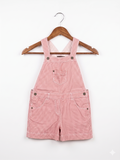 Bout'chou Toddler Girls Red Striped Dungaree Shorts - Size 3 Years AB1