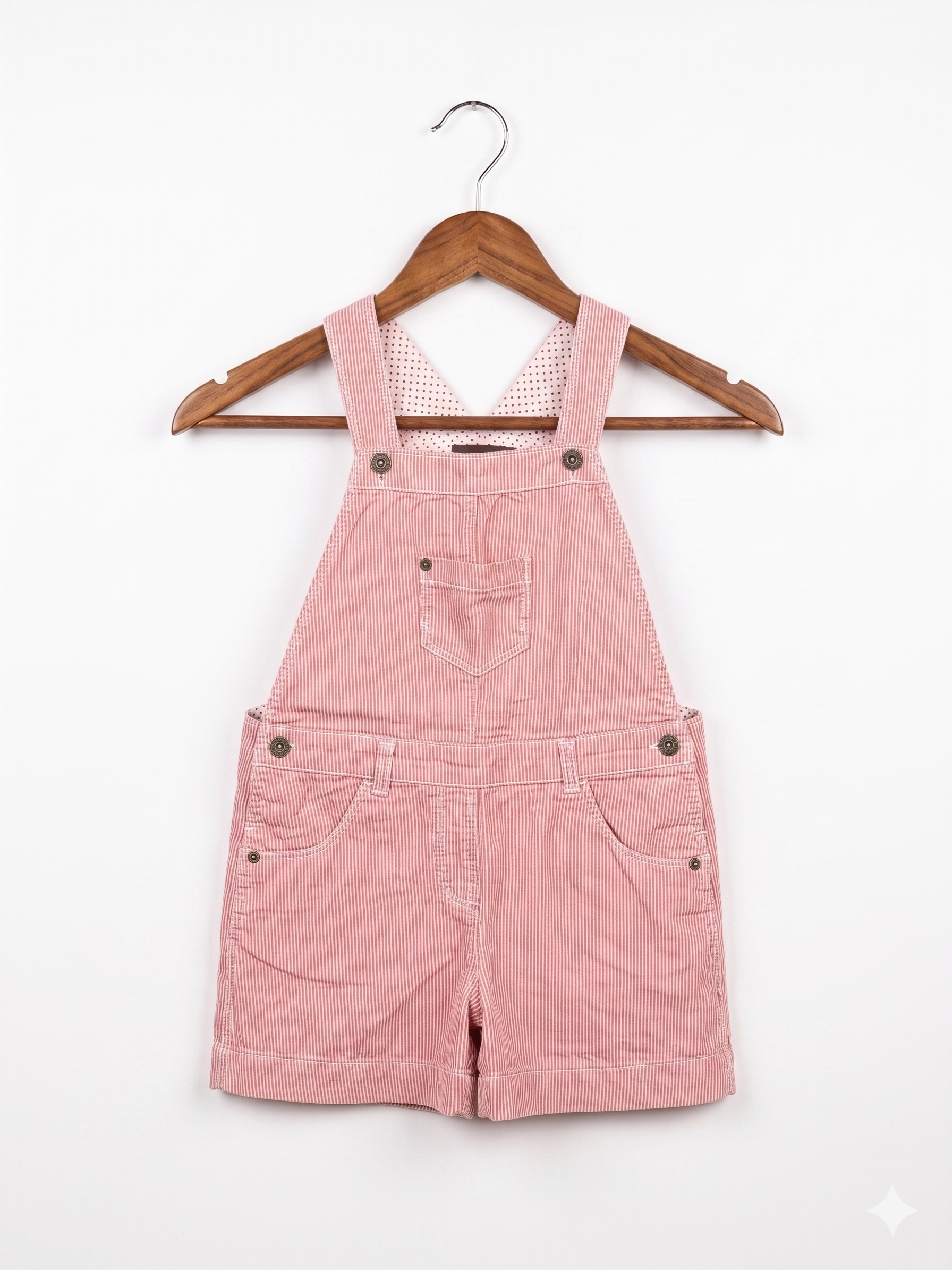 Bout'chou Toddler Girls Red Striped Dungaree Shorts - Size 3 Years AB1