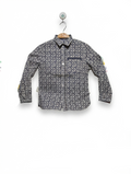COMME CA FILLE Girls Blue & White Patterned Long Sleeve Shirt - Size 130A, Estimated Age 8-9 Years AB2