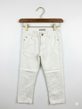 Hihawo by La Redoute Girls' White Cotton Twill Trousers - Size 6 Years AB1