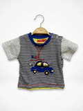 Tissaia 9M French Car Striped Tee - Navy/White, Size 9 Months AB1
