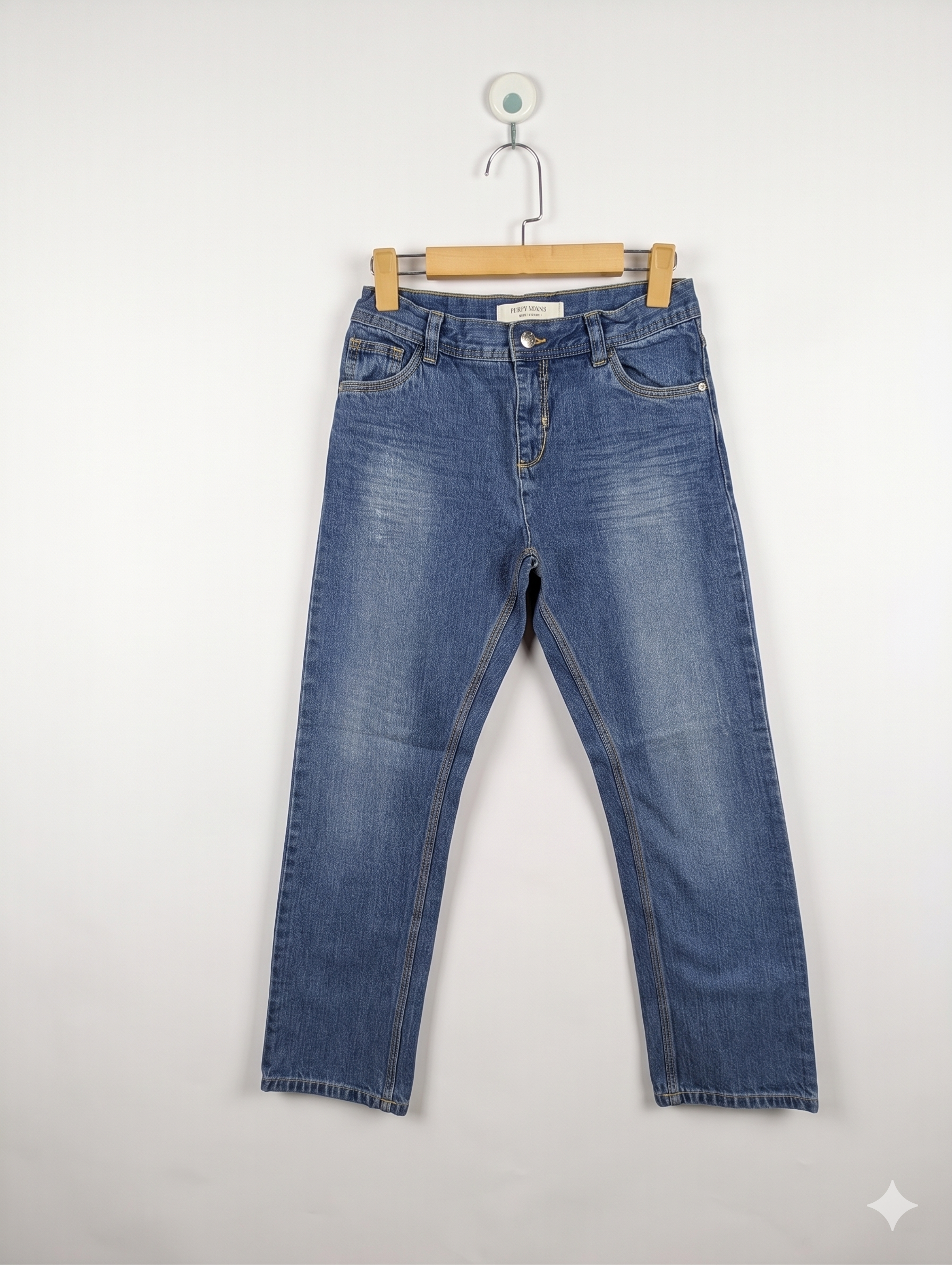alive Boys Classic Medium Wash Straight Leg Denim Jeans - Size 158 (Estimated Age 12-13 Years) AB1