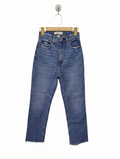 Abercrombie & Fitch Girls Medium Wash "Curve Love Ultra High Rise" Ankle Straight Jeans - Size 25/0R Estimated Age 13-14 Years AB1