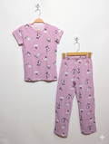 F&F Girls Pink French Bulldog Print T-Shirt & Pajama Set - Size Estimated Age 9-10 Years AB1