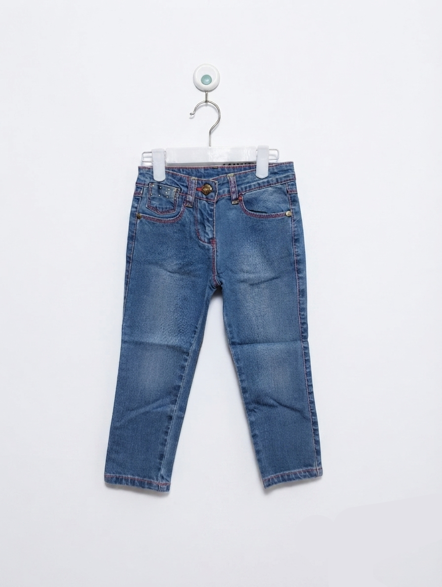 Primigi Girls Classic Blue Denim Jeans - Size 100 cm Estimated Age 4 Years AB2