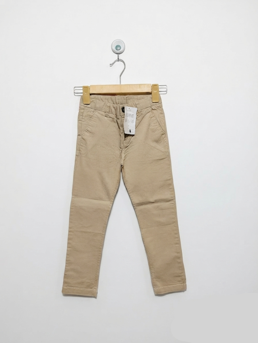 H&M Boys Classic Khaki Slim-Fit Chino Pants - Size 4-5 Years (Estimated Age 4-5 Years) AB2