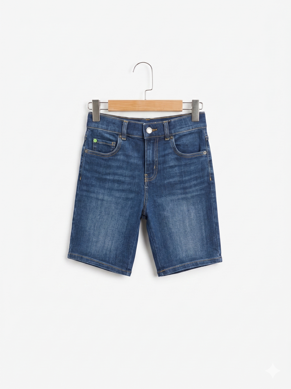 Wonder Nation Boys Dark Wash Straight Denim Shorts - Size Estimated Age 10 Years AB1
