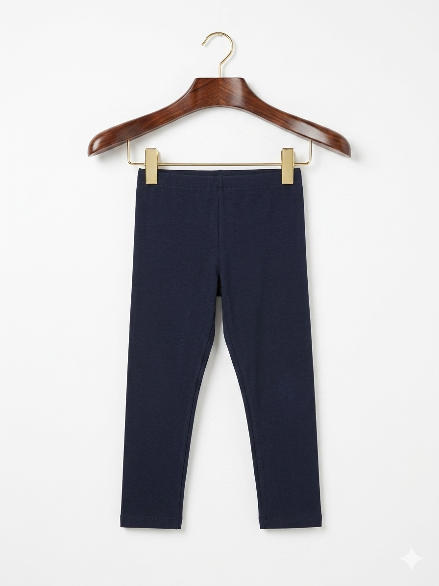 Matalan Kids Essential Black Cotton Stretch Leggings - Size 3-4 Years AB1