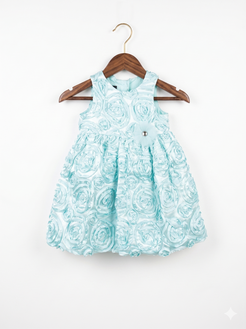 Holiday Editions Mint Green Rosette Party Dress - Size 2T (Estimated for 2 Years Old) AB1