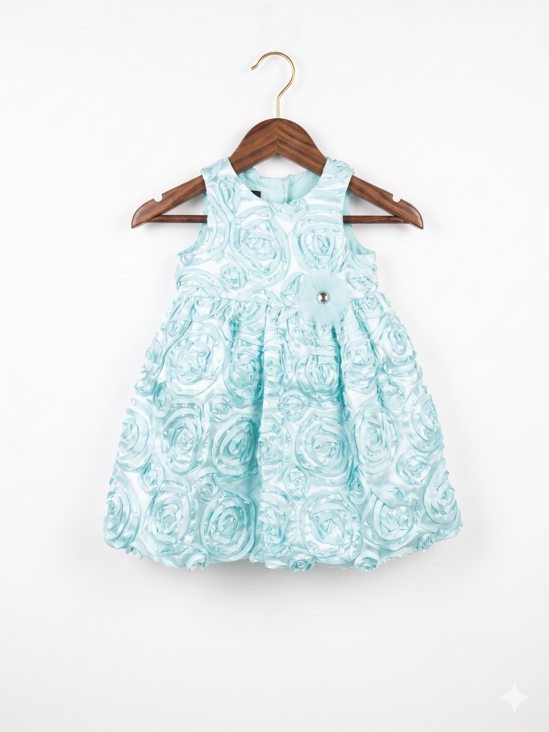 Holiday Editions Mint Green Rosette Party Dress - Size 2T (Estimated for 2 Years Old) AB1
