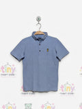 Next Boys Light Blue Polo Shirt - Size Estimated Age 6-7 Years AB2