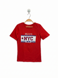 Primark Girls Pink "BKLYN NYC 1976" Short Sleeve Graphic Tee - Size Estimated Age 11-12 Years AB1