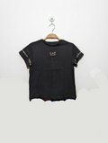 EA7 Emporio Armani Girls Black Iconic Logo Tee - Size 8A (Estimated Age 8 Years) AB2