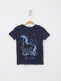 Little Kids Girls Navy Blue "Magical Unicorn" Graphic Tee - Size 122 (Estimated Age 6-7 Years) AB2