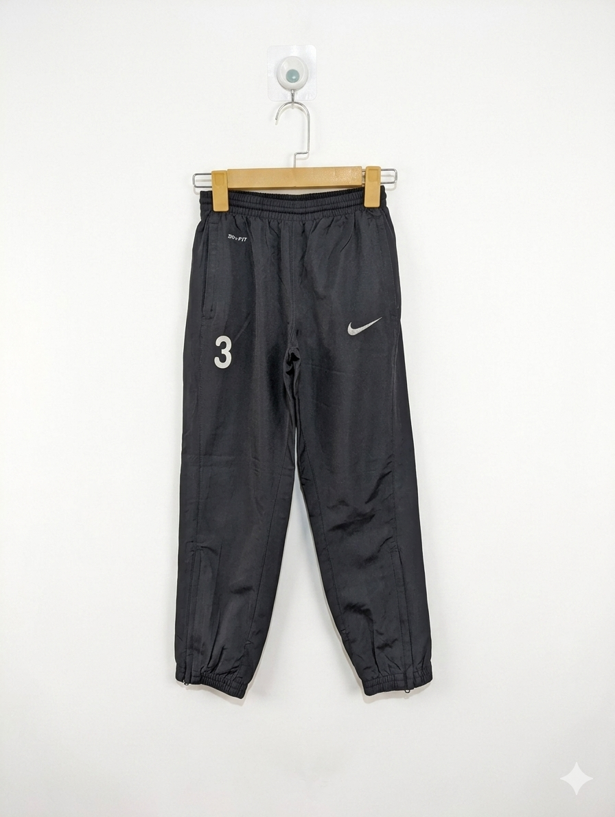 Nike Unisex Boys Girls Black Dri-FIT Athletic Track Pants - Size XS Estimated Age 6-8 Years AB1